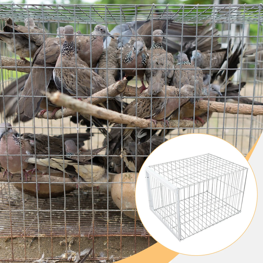 Portable Auto Bird Trap Pigeon Cage Metal Heavy Duty Farms Rust Resistant Coop Cage for Large Birds Duck Bird Supplies