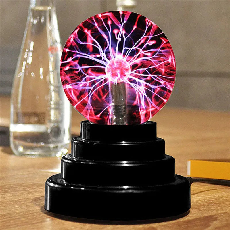 3/4/5/6/8 Inch Magic Plasma Ball Lamp LED Atmosphere Night Light Only Touch Sensitive Glass Plasma Light Bedroom Decor Kids Gift
