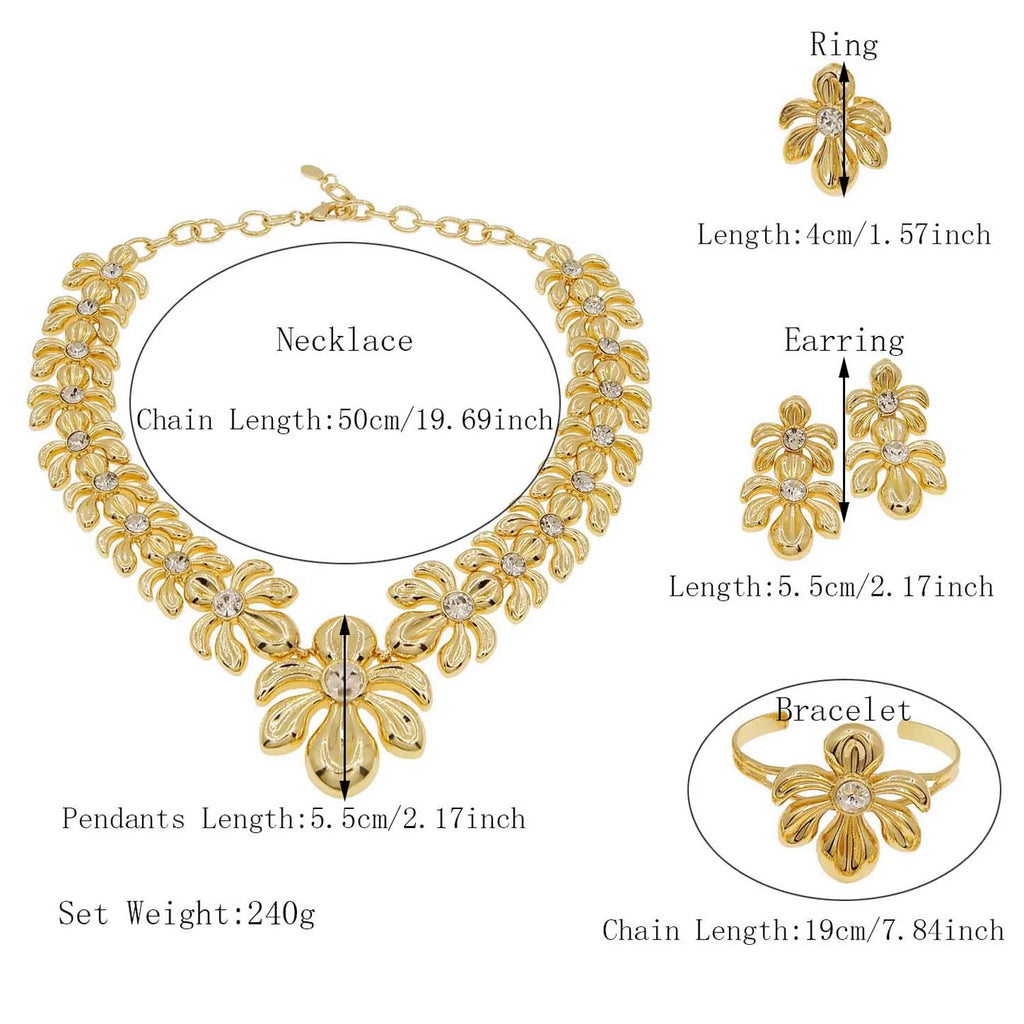 Dubai Gold Plated WomenJewelry Set Colorful Created Stone Necklace Nigerian Wedding Bijoux Gold Jewelry 24k Original