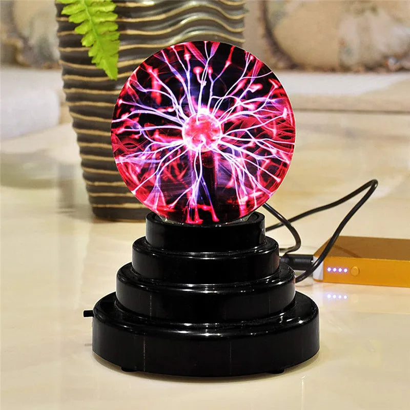 3/4/5/6/8 Inch Magic Plasma Ball Lamp LED Atmosphere Night Light Only Touch Sensitive Glass Plasma Light Bedroom Decor Kids Gift
