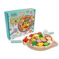 Kids Pizza Cutting Toy Montessori Pretend Play Pizza Set Wooden Simulation Food Toy Todders Role Play Game Early Educational Toy