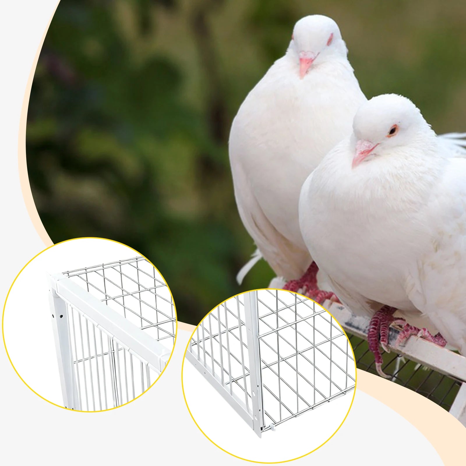 Portable Auto Bird Trap Pigeon Cage Metal Heavy Duty Farms Rust Resistant Coop Cage for Large Birds Duck Bird Supplies