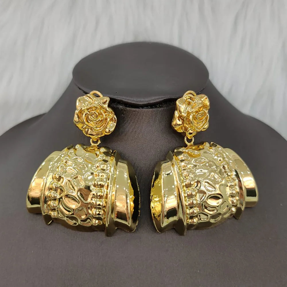 African Women Jewelry Set Pendant Necklace Earrings Weddings Design Bracelet Ring Jewellery Party Bridal Dubai Accessory Gift