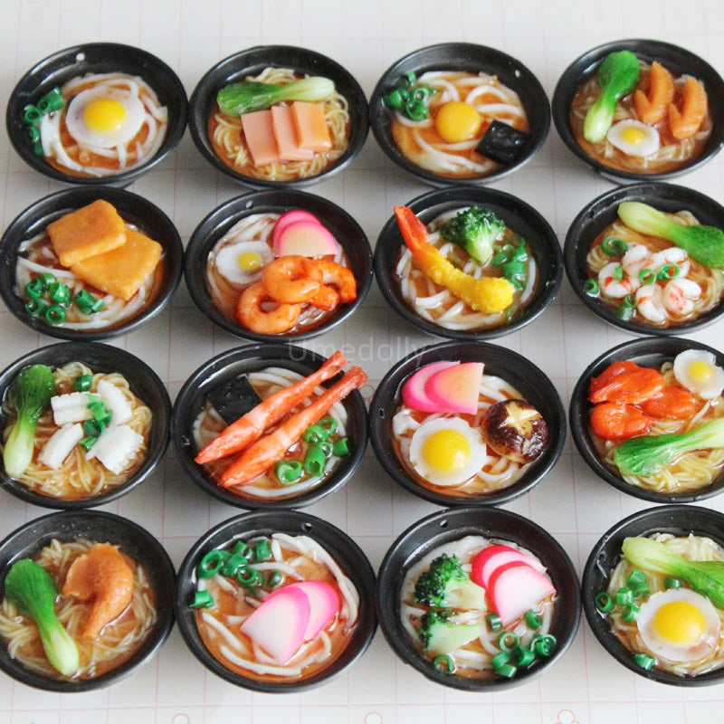 2PCS 1/6 Scale Miniature Dollhouse Japanese Udon Noodels Ramen Pretend Play Kids Kitchen Mini Doll Food Education Toy