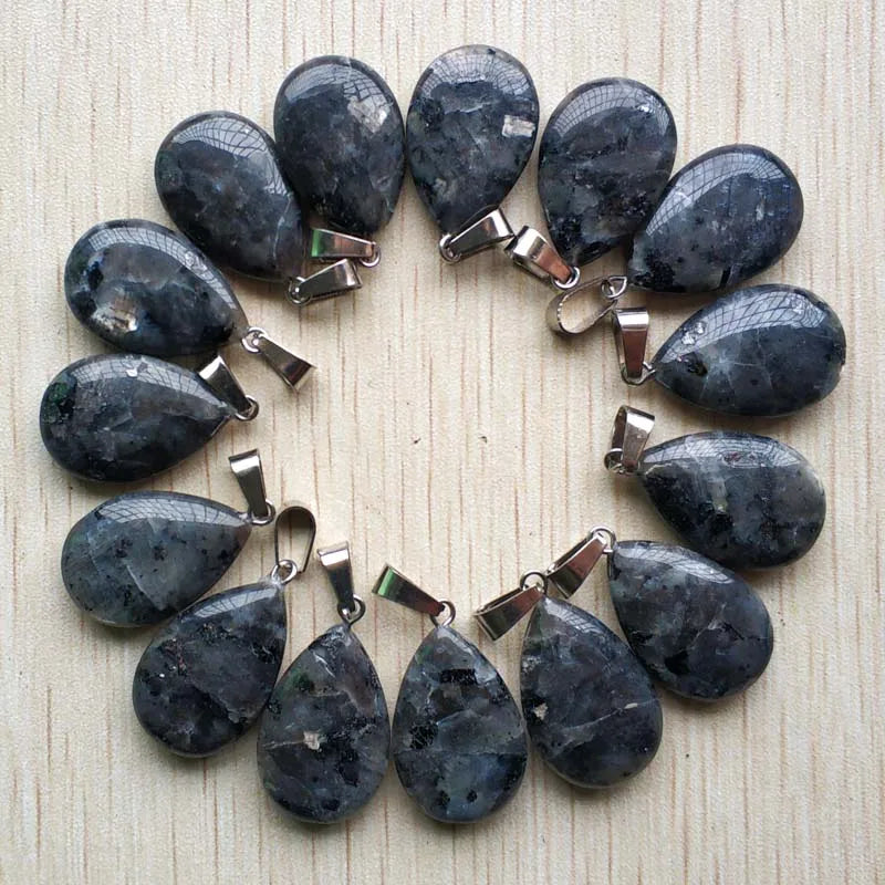 Wholesale 50pcs/lot 2023 trendy hot sell natural stone water drop shape pendants  charms for Necklaces making Fast shipping