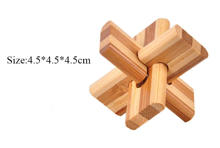 Wooden Kong Ming Lock Lu Ban Lock IQ Brain Teaser Educational Toy for Kids Children Montessori 3D Puzzles Game Unlock Toys Adult