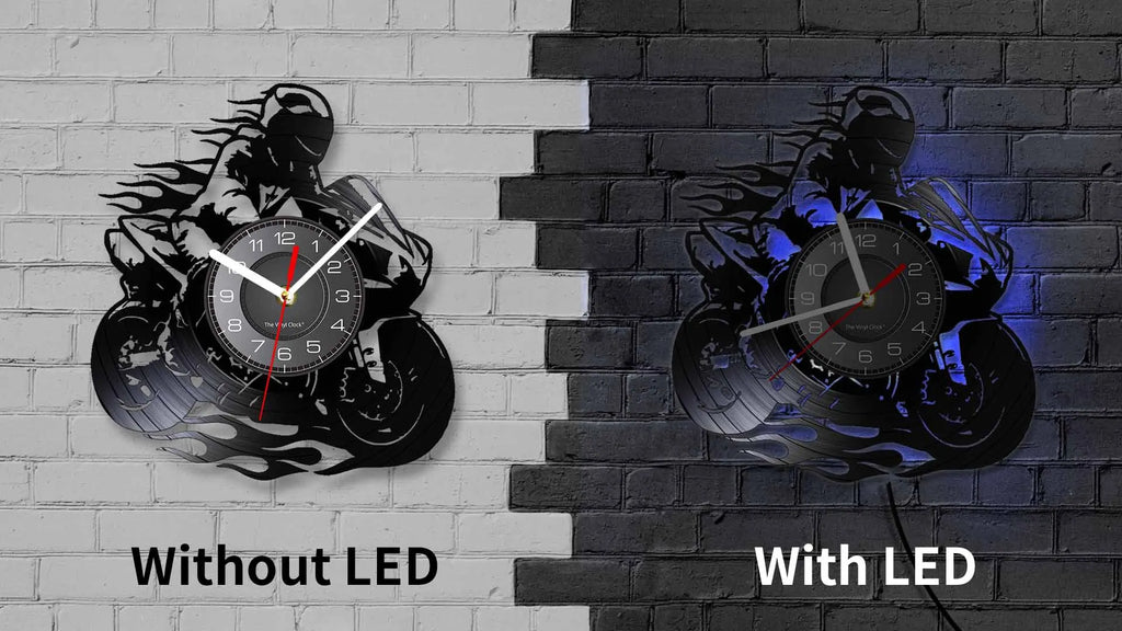 Professional Motorcyclist Vinyl Record Wall Clock Extreme Freestyle Motorcycle Home Decor Room Dirt Bike Risky Rider Watch Gifts
