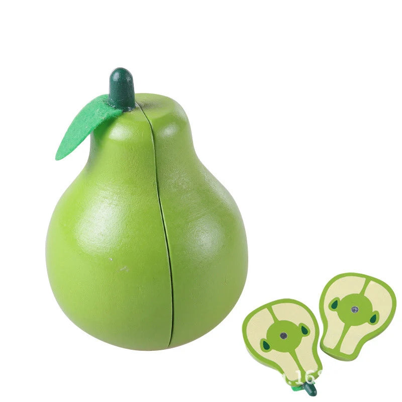 1PCS Wooden Toy Magnetic Cutting Fruit Vegetables Food Pretend Play Simulation Kitchen Role Play Educational Toys For Children