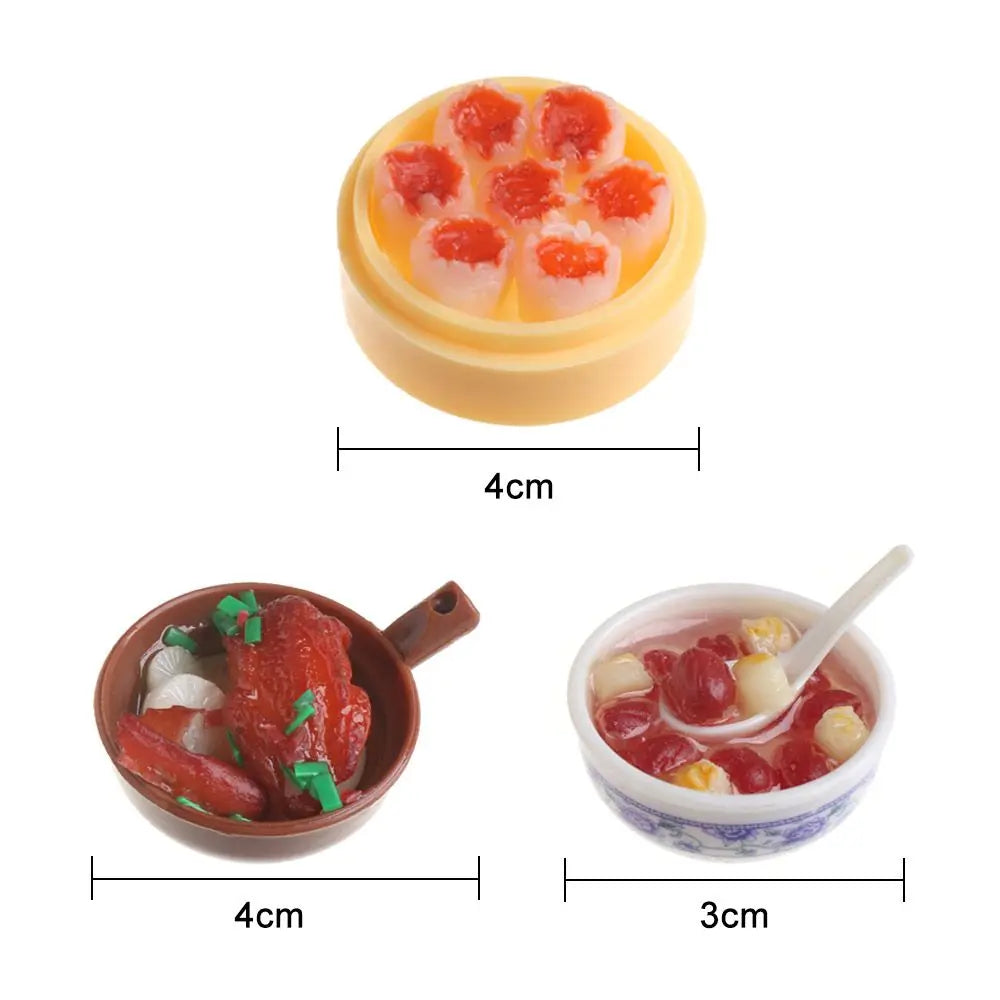 1 Pcs Random Miniature Dollhouse Chinese Rice Pastry casserole noodles dessert kitchen toy Fake Food toy Dollhouse Decoration