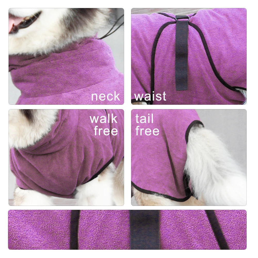New Bathrobe For Dog Drying Towel Microfiber Quickly Absorbing Water Bath Towel Cat Hood Pet Bath Towel Grooming Pet Product