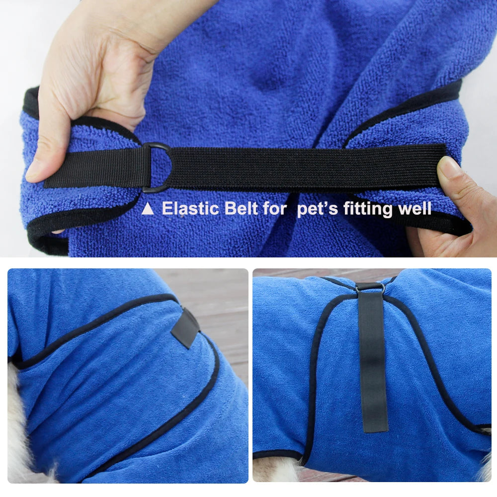 New Bathrobe For Dog Drying Towel Microfiber Quickly Absorbing Water Bath Towel Cat Hood Pet Bath Towel Grooming Pet Product