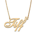 Tiff with Love Heart Name Necklace for Women Stainless Steel Jewelry Nameplate Pendant Femme Mother Child Girls Gift