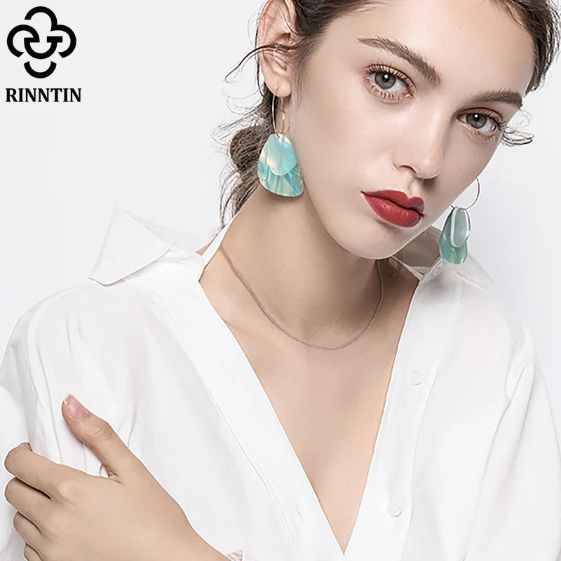 Rinntin 925 Sterling Silver Italian Handmade 1.2/1.6/2.0mm Chopin Chain Necklace for Women Fashion Basic Neck Chain Jewelry SC53