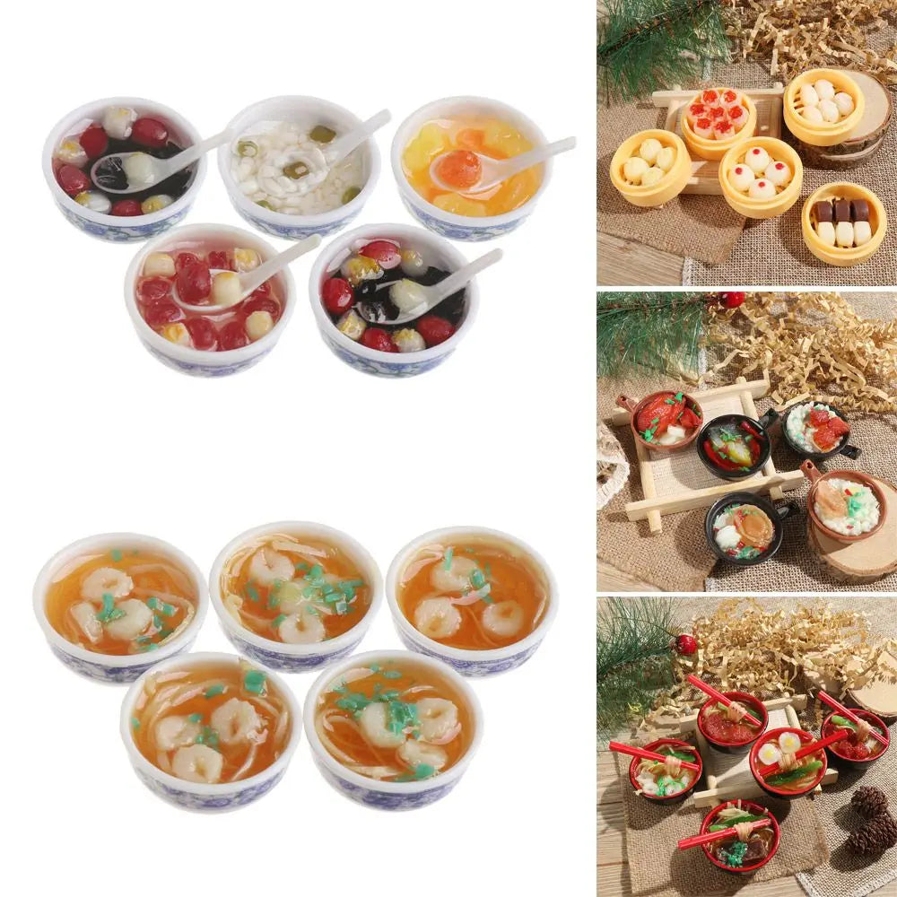 1 Pcs Random Miniature Dollhouse Chinese Rice Pastry casserole noodles dessert kitchen toy Fake Food toy Dollhouse Decoration