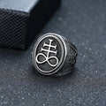 Vnox Gothic Punk Rings for Men Signet Rings Round Square Top Stamp Finger Band Chunky Boys Teens Rock Jewelry Fraternal Rings