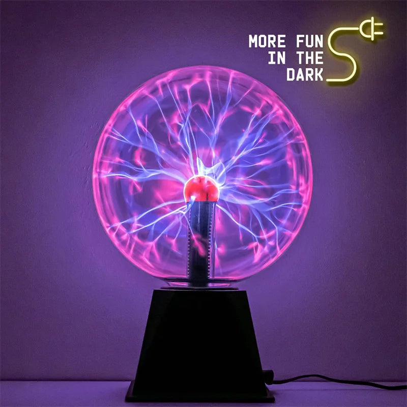 3/4/5/6/8 Inch Magic Plasma Ball Lamp LED Atmosphere Night Light Only Touch Sensitive Glass Plasma Light Bedroom Decor Kids Gift