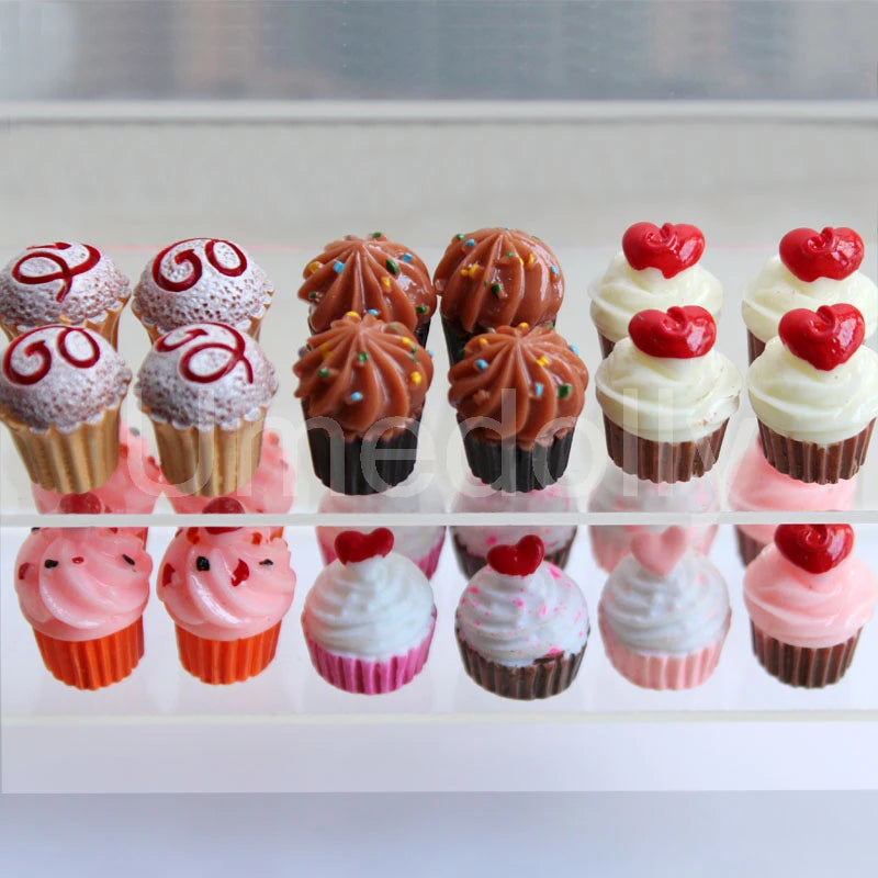 4PCS 1/12 Miniature Dollhouse Cupcake Mini Cake Pretend Play Doll Food Kitchen Toy Accessories