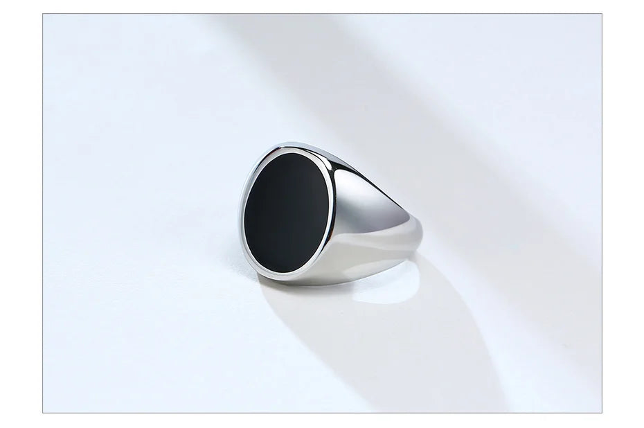 Vnox Gothic Punk Rings for Men Signet Rings Round Square Top Stamp Finger Band Chunky Boys Teens Rock Jewelry Fraternal Rings