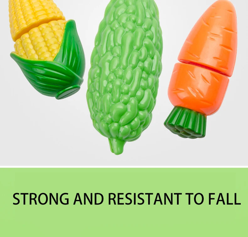 Cutting Play Food Toy for Kids Kitchen Pretend Fruit & Vegetables Accessories Educational Toy Food Kit for Toddler Children Gift