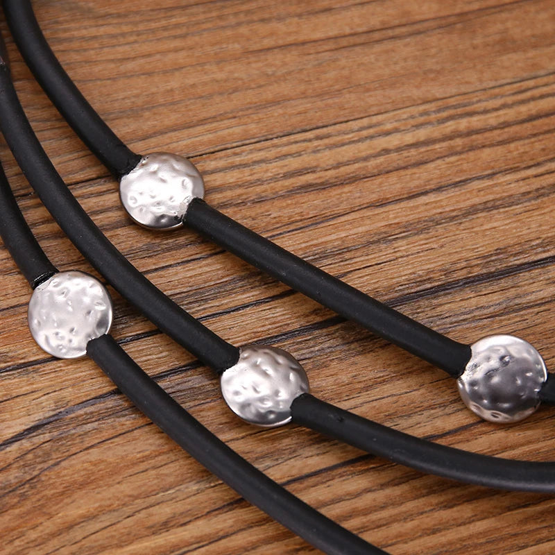 STRATHSPEY Fashion New Long Irregular Copper Tube Necklace For Women Statement Chunky Multi Lay Jewelry
