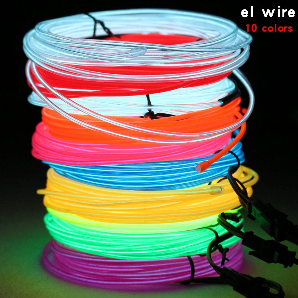 Flexible Neon Light 1M/2M/3M/5M/10M EL Wire Led Neon Dance Party Atmosphere Decor Lamp RopeTube Waterproof Multicolor Led Strip