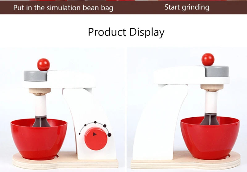 Wooden Kitchen Pretend Play Toy Simulation Wooden Coffee Machine Toaster Machine Food Mixer Baby Early Learning Educational Toys