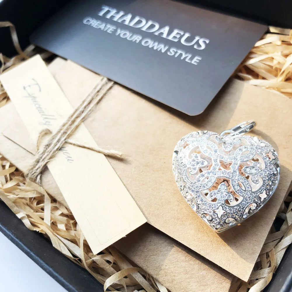 Pendant Love Heart Locket Fashion Glam 925 Sterling Silver Jewelry Europe Style Accessories Soul Gift For Woman