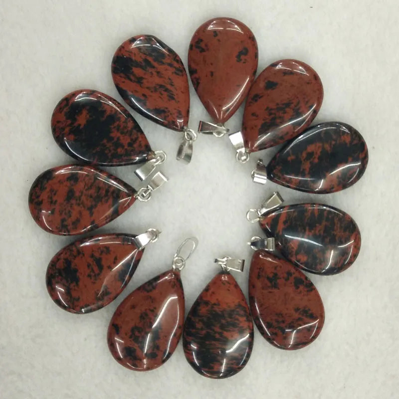 Wholesale 50pcs/lot 2023 trendy hot sell natural stone water drop shape pendants  charms for Necklaces making Fast shipping