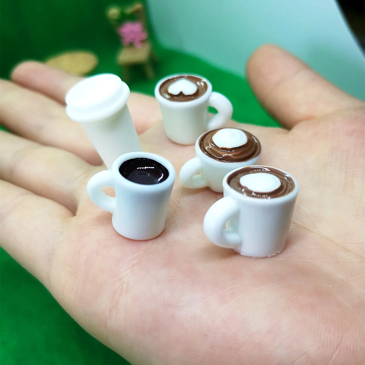 1:12 Doll House Decration Accessories Mini Food Coffee Drink Ice Cream Wine Cup Bottle for Doll DIY Kitchen Toys