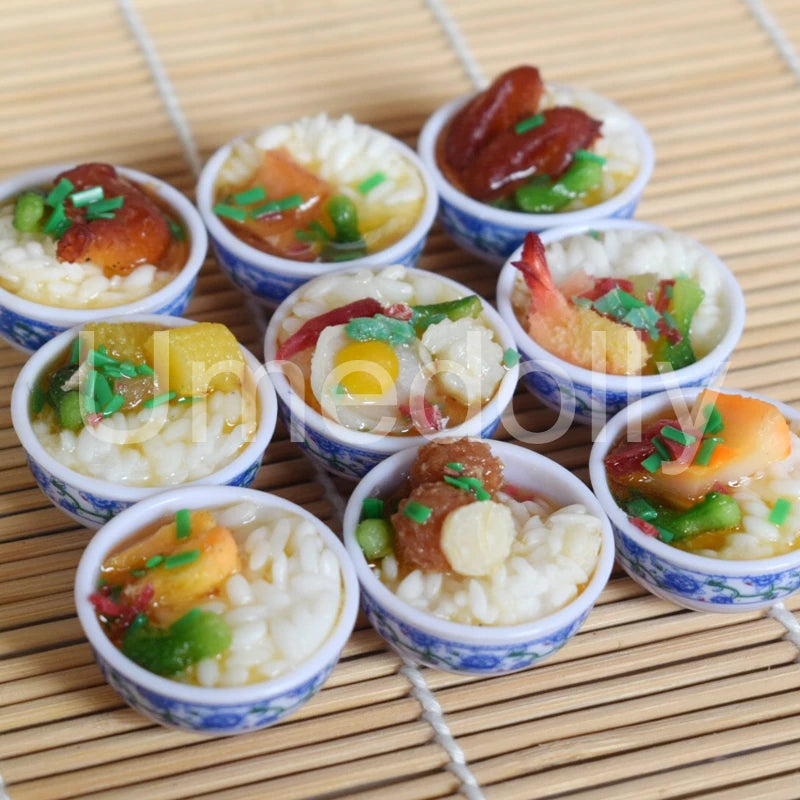 2PCS 1/6 Scale Miniature Dollhouse Japanese Udon Noodels Ramen Pretend Play Kids Kitchen Mini Doll Food Education Toy