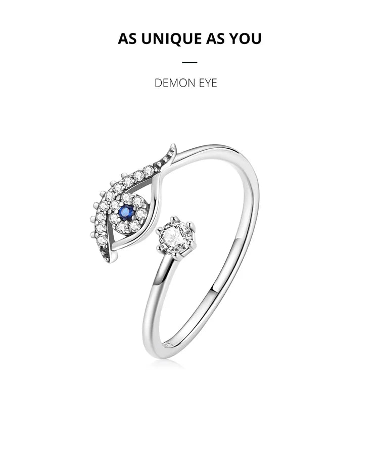 WOSTU Real 925 Sterling Silver Open Ring Finger Adjustable Size Wedding Rings For Women Engagement Fashion Silver Jewelry Gift