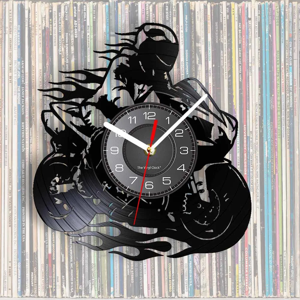 Professional Motorcyclist Vinyl Record Wall Clock Extreme Freestyle Motorcycle Home Decor Room Dirt Bike Risky Rider Watch Gifts