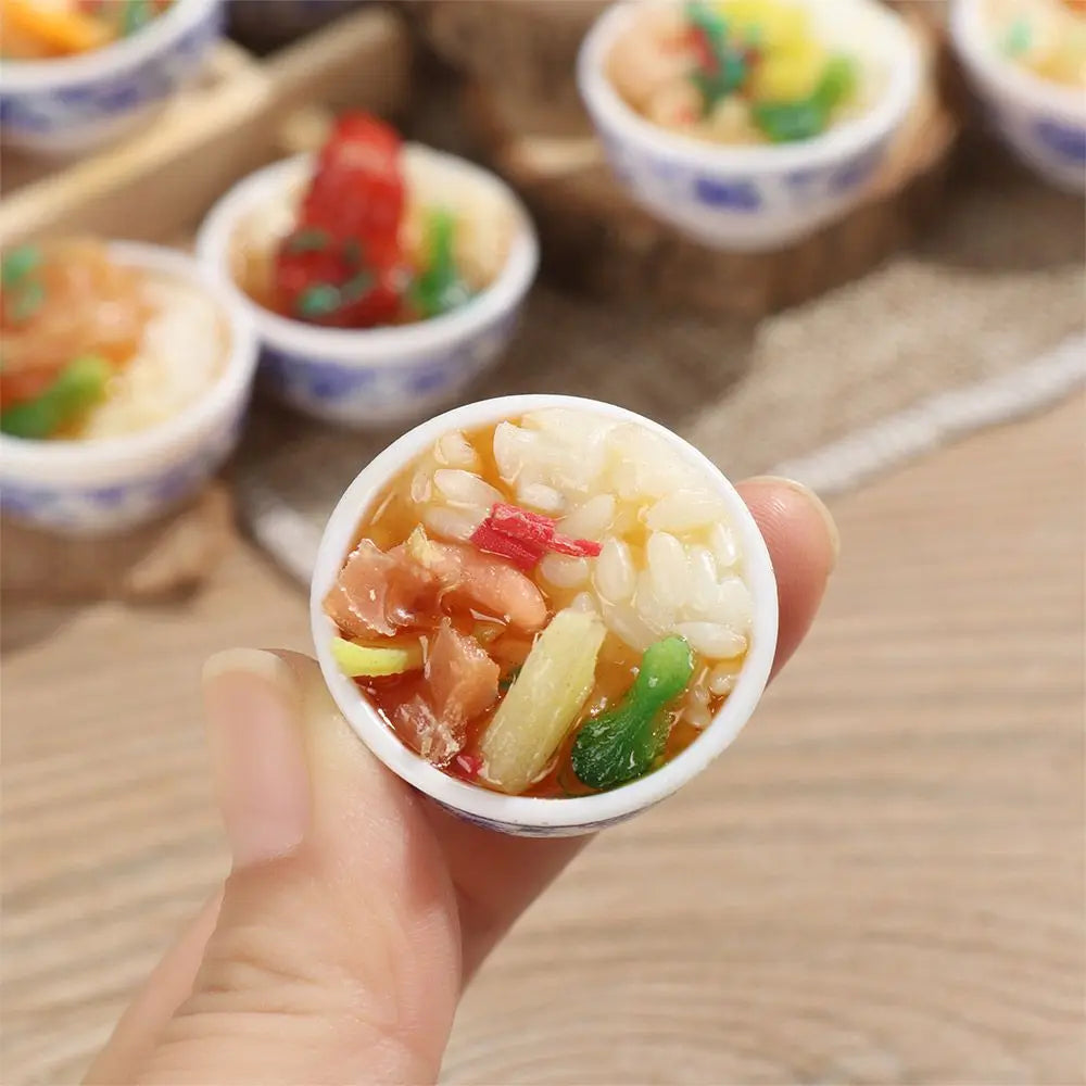 1 Pcs Random Miniature Dollhouse Chinese Rice Pastry casserole noodles dessert kitchen toy Fake Food toy Dollhouse Decoration