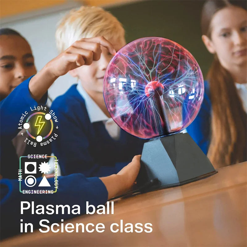 3/4/5/6/8 Inch Magic Plasma Ball Lamp LED Atmosphere Night Light Only Touch Sensitive Glass Plasma Light Bedroom Decor Kids Gift