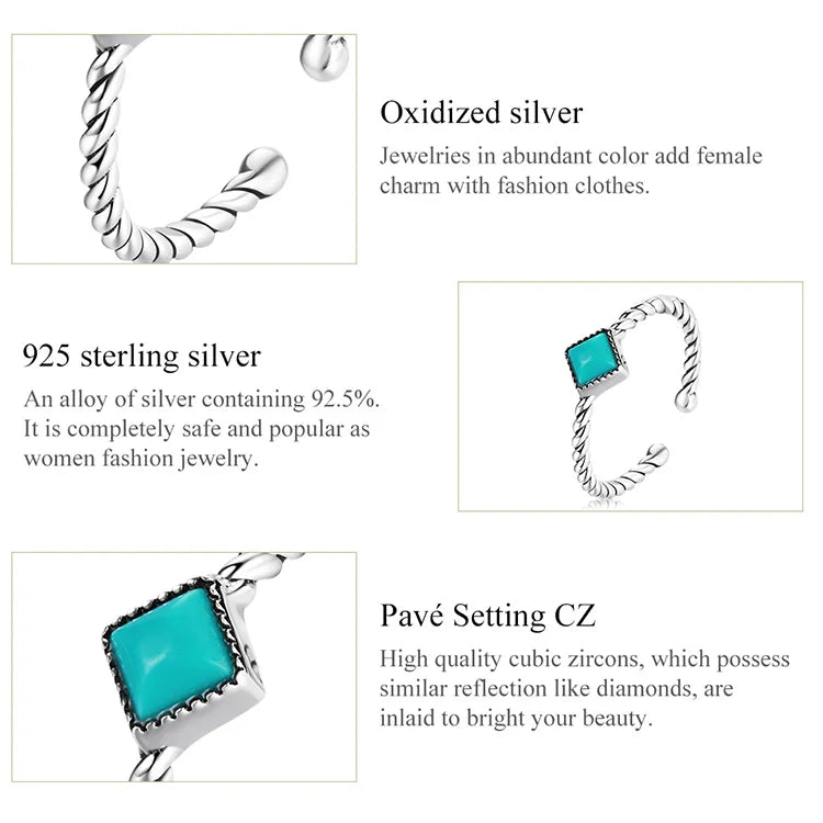 WOSTU Real 925 Sterling Silver Open Ring Finger Adjustable Size Wedding Rings For Women Engagement Fashion Silver Jewelry Gift