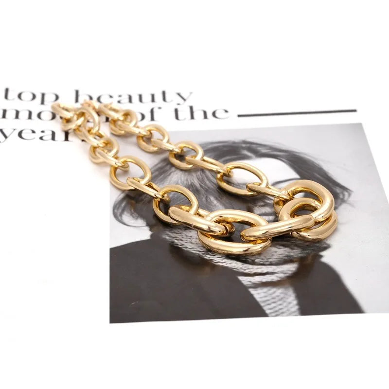 STRATHSPEY Fashion New Long Irregular Copper Tube Necklace For Women Statement Chunky Multi Lay Jewelry