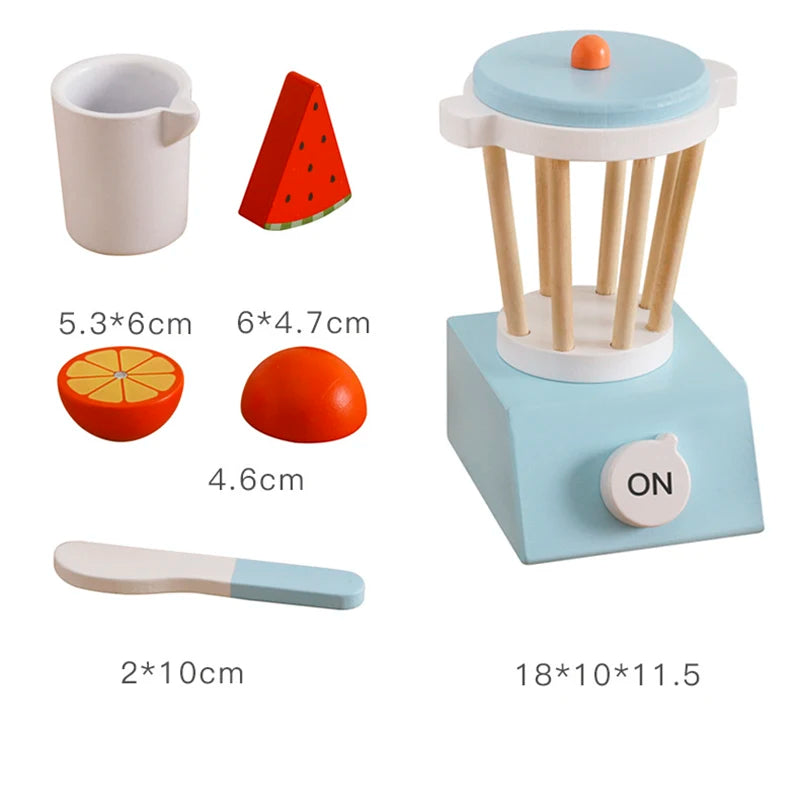 Wooden Kitchen Pretend Play Toy Simulation Wooden Coffee Machine Toaster Machine Food Mixer Baby Early Learning Educational Toys
