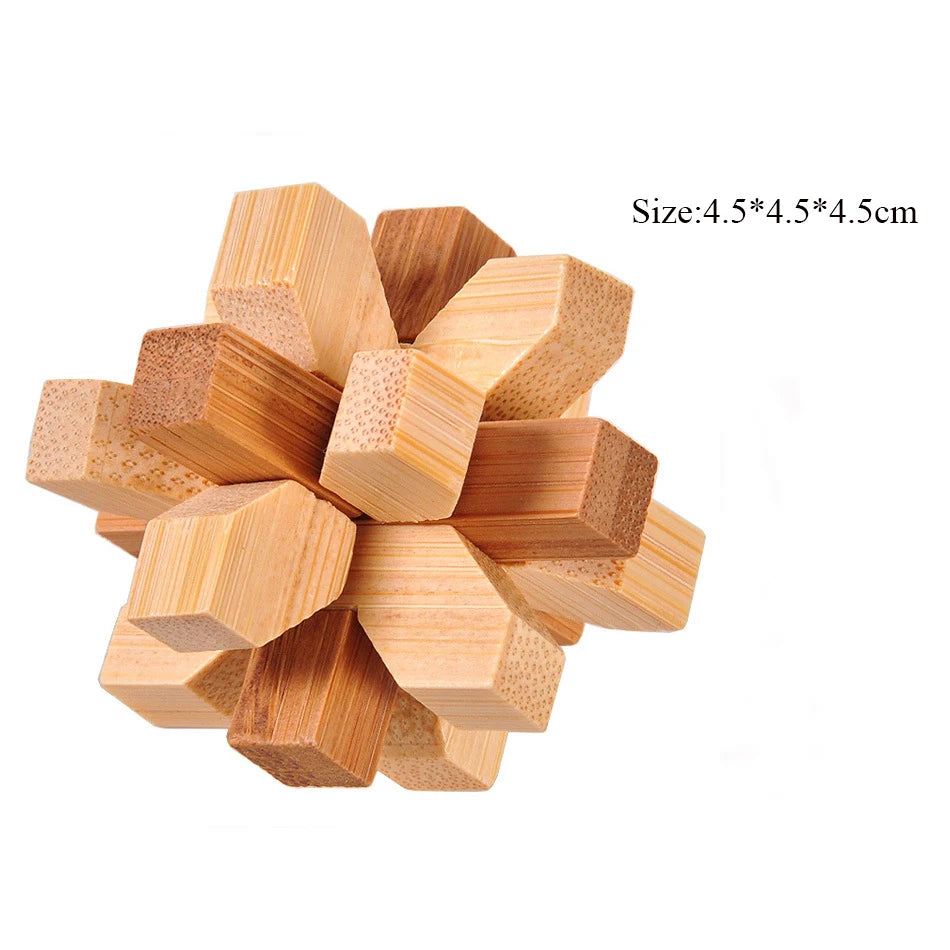 Wooden Kong Ming Lock Lu Ban Lock IQ Brain Teaser Educational Toy for Kids Children Montessori 3D Puzzles Game Unlock Toys Adult