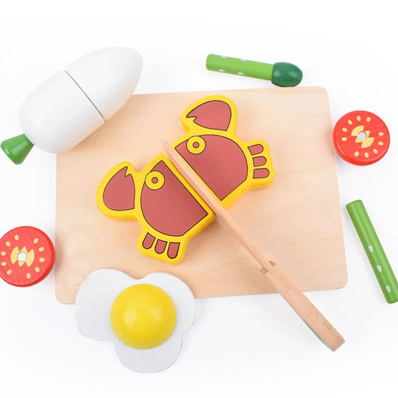 1PCS Wooden Toy Magnetic Cutting Fruit Vegetables Food Pretend Play Simulation Kitchen Role Play Educational Toys For Children