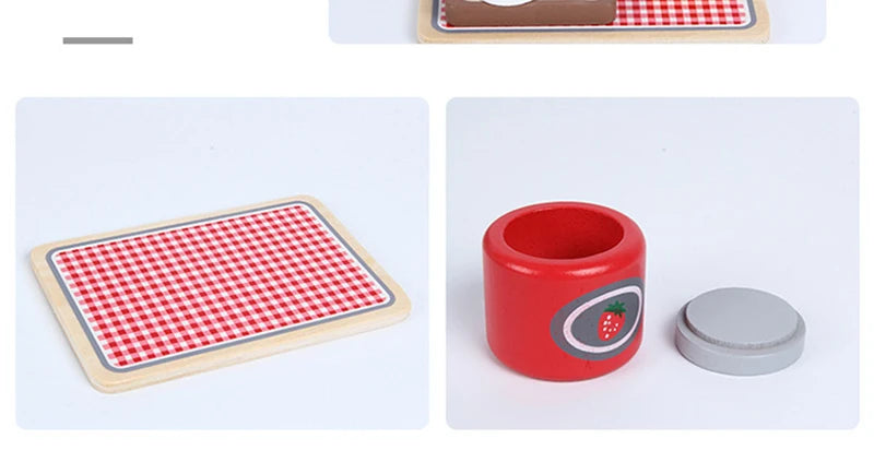 Wooden Kitchen Pretend Play Toy Simulation Wooden Coffee Machine Toaster Machine Food Mixer Baby Early Learning Educational Toys