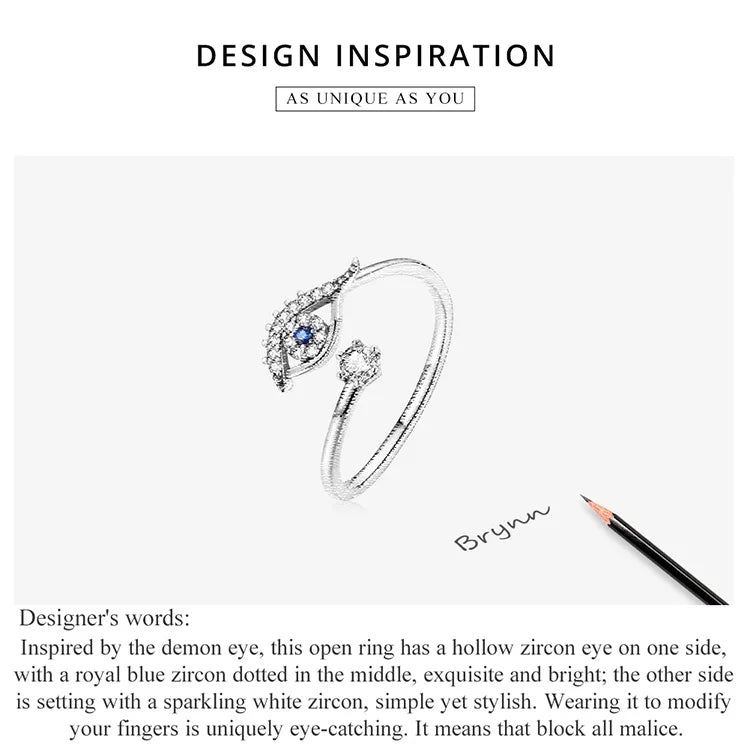 WOSTU Real 925 Sterling Silver Open Ring Finger Adjustable Size Wedding Rings For Women Engagement Fashion Silver Jewelry Gift