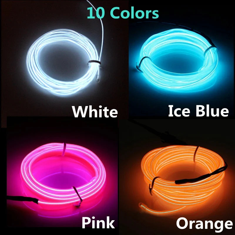 Flexible Neon Light 1M/2M/3M/5M/10M EL Wire Led Neon Dance Party Atmosphere Decor Lamp RopeTube Waterproof Multicolor Led Strip