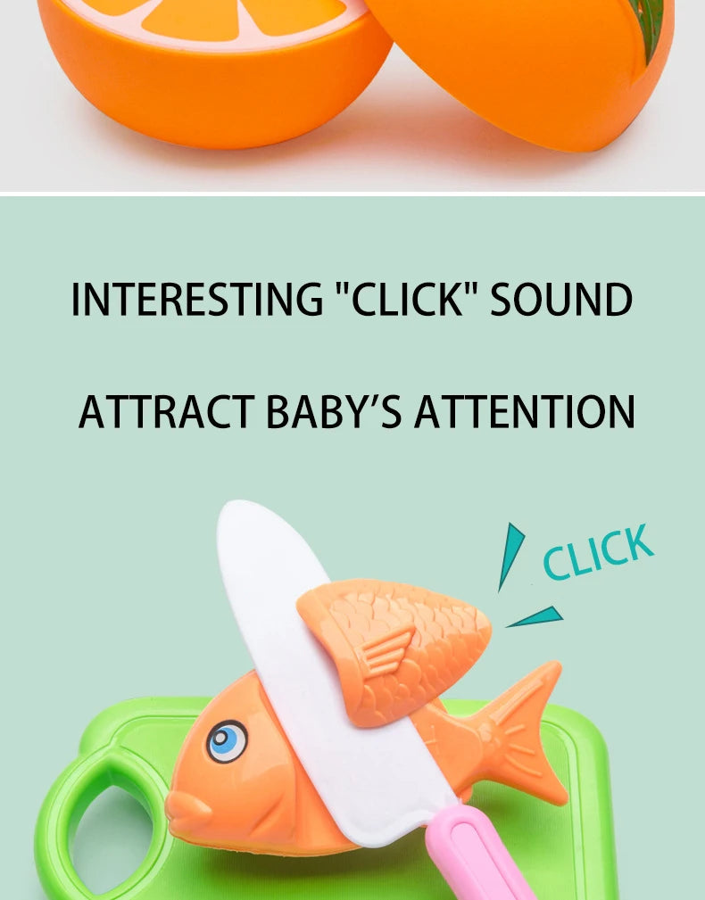 Cutting Play Food Toy for Kids Kitchen Pretend Fruit & Vegetables Accessories Educational Toy Food Kit for Toddler Children Gift