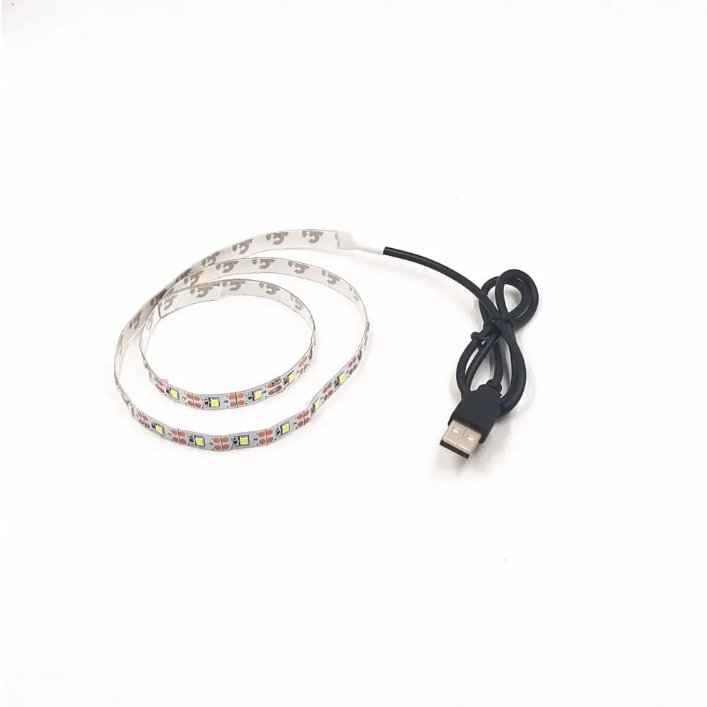 5M USB LED Strip Light 5V 3528 1 Meter 5 Meter Warm Cool White Pink Green Blue Red SMD Ribbon Ceiling Cabinet Light Waterproof