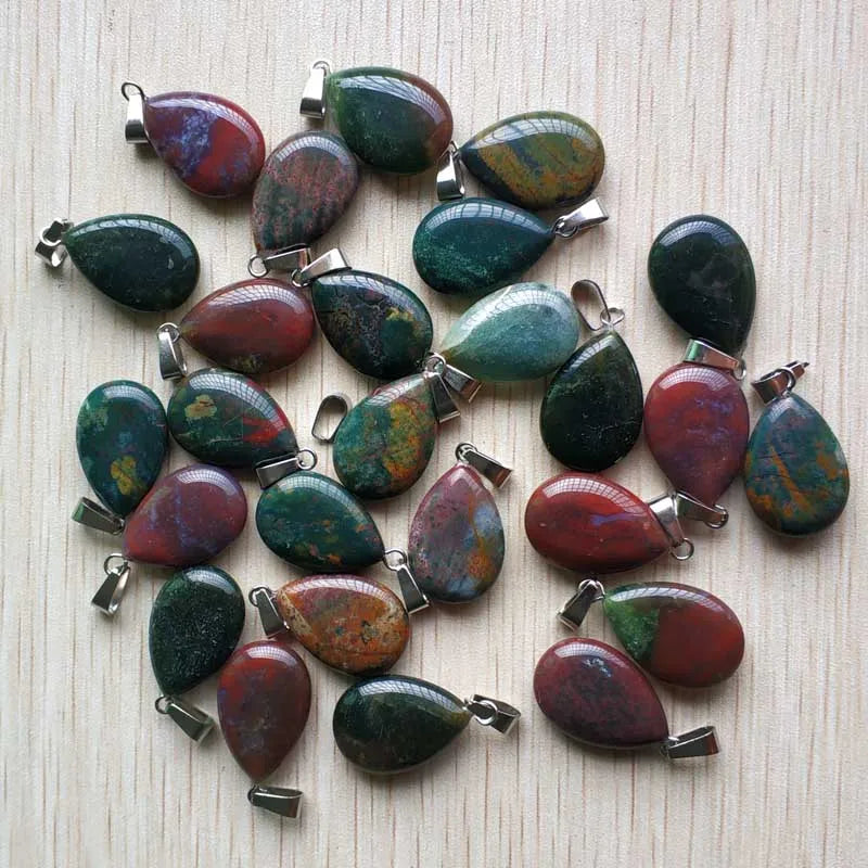 Wholesale 50pcs/lot 2023 trendy hot sell natural stone water drop shape pendants  charms for Necklaces making Fast shipping