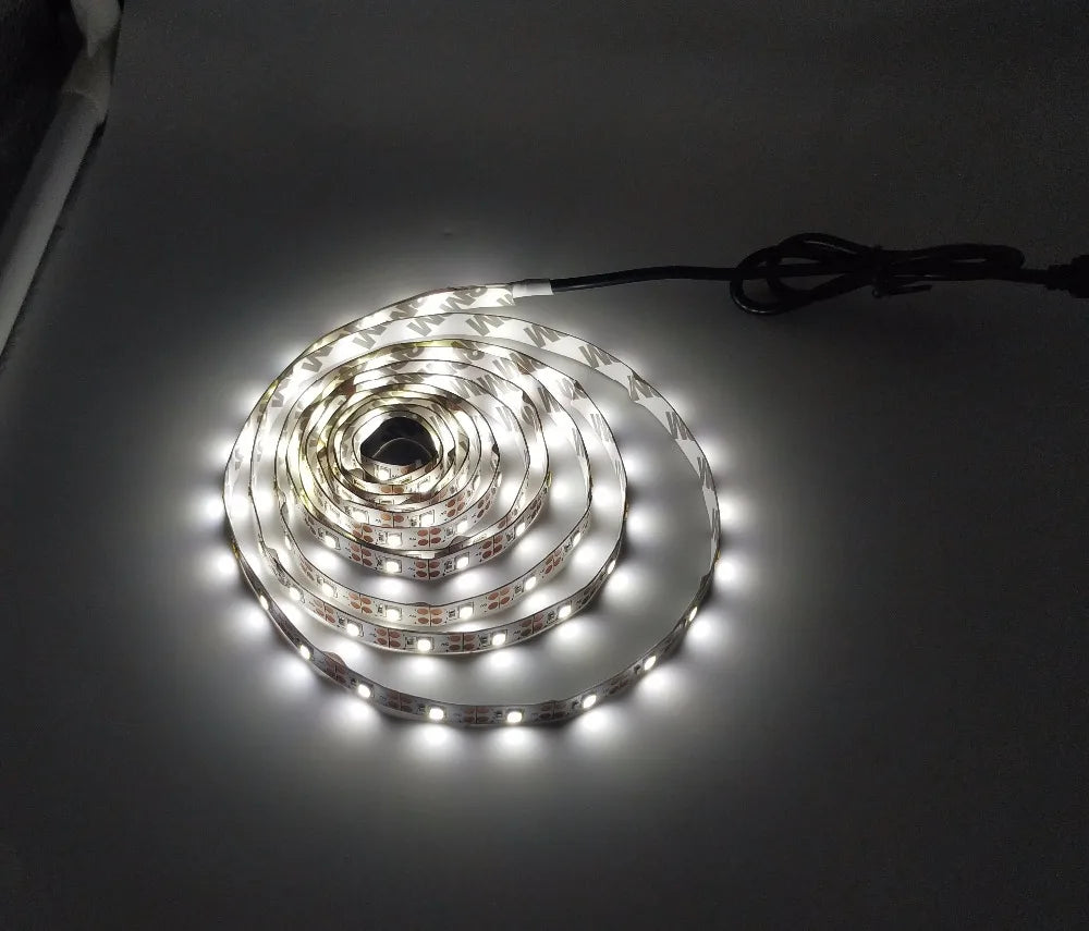 5M USB LED Strip Light 5V 3528 1 Meter 5 Meter Warm Cool White Pink Green Blue Red SMD Ribbon Ceiling Cabinet Light Waterproof