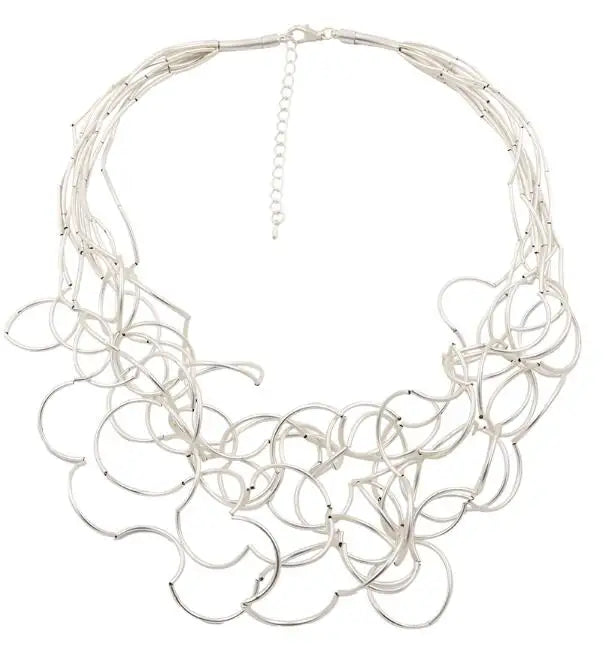 STRATHSPEY Fashion New Long Irregular Copper Tube Necklace For Women Statement Chunky Multi Lay Jewelry
