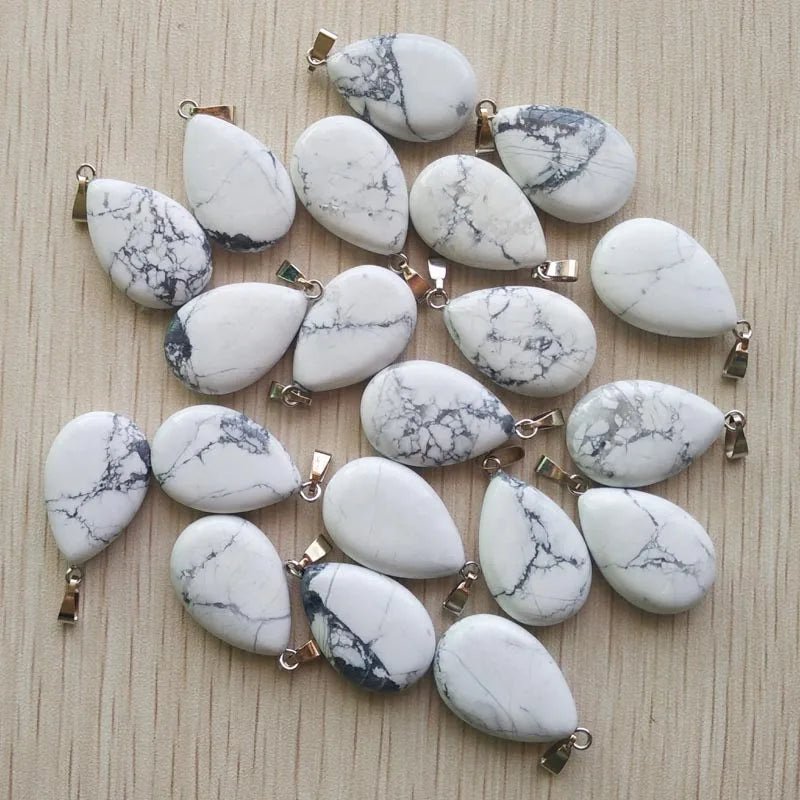 Wholesale 50pcs/lot 2023 trendy hot sell natural stone water drop shape pendants  charms for Necklaces making Fast shipping
