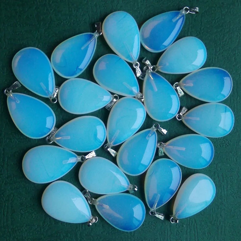 Wholesale 50pcs/lot 2023 trendy hot sell natural stone water drop shape pendants  charms for Necklaces making Fast shipping
