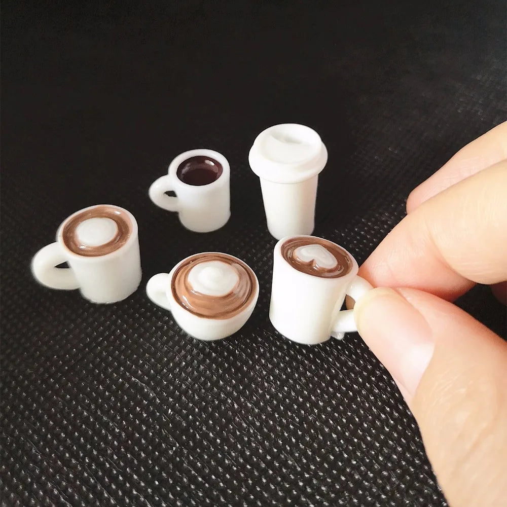 1:12 Doll House Decration Accessories Mini Food Coffee Drink Ice Cream Wine Cup Bottle for Doll DIY Kitchen Toys